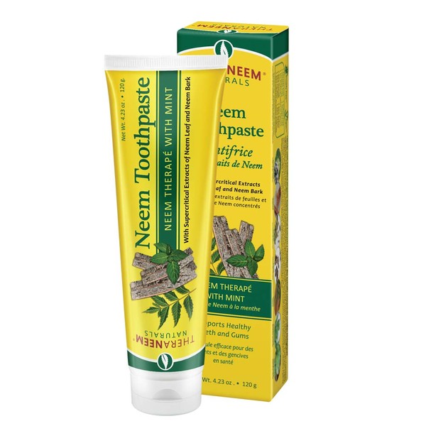 TheraNeem Neem Therape Toothpaste, Mint | Supports Healthy Teeth, Gums & a Fresh Mouth | No Fluoride & Vegan | 4.23 oz