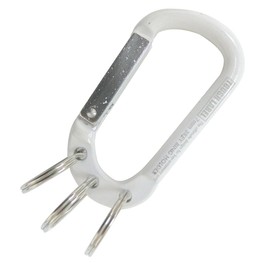 TOUGH LABEL VEX-151 Carabiner & Key Ring, 0.3 inches (7 mm), White x Silver