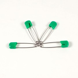 OsoCozy Cloth Diaper Nappy Pins 4 Packs - 4 Stainless Steel Safety Pins with Locking Plastic Heads. Durable, Safe and Cute 2.2 Inches Long (Green)