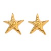 Starfish Earrings for Women Chunky Gold Texture Earrings Large Starfish