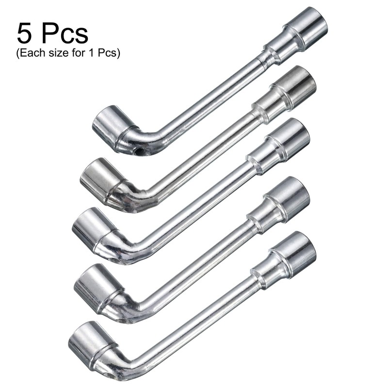 HARFINGTON 5pcs L Shaped Angled Hex Socket Wrench 15/16/17/18/19mm 45#