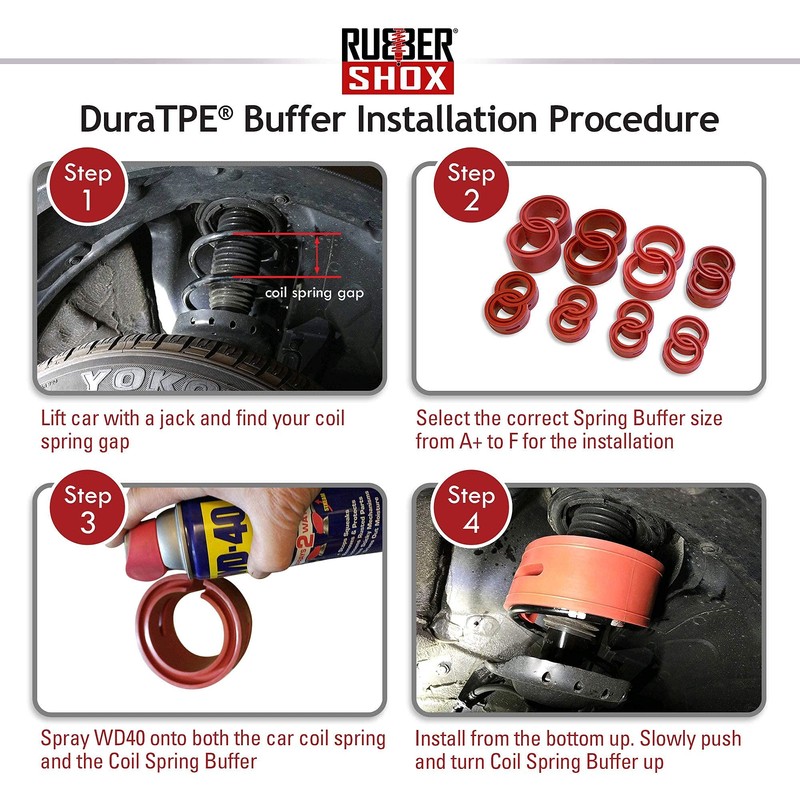 U.S. RubberShox DuraTPE Series Front-Rear Car Coil Spring Buffer Cushion/Automotive