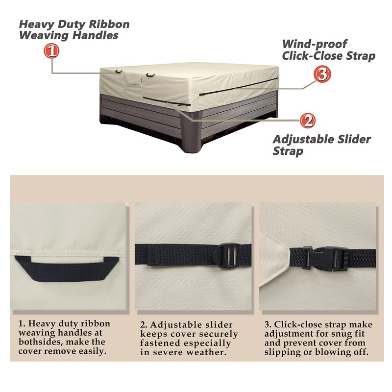 Porch Shield 600D Waterproof and Fade Resistant Outdoor Hot Tub
