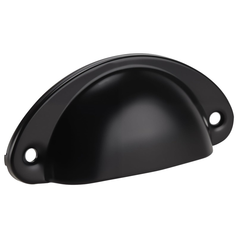 JIAYUET Black Half Moon Cabinet Handles, 81mm x 35mm Vintage