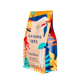 Kahawa 1893 Ground Coffee Medium Roast Safari Blend 12 Oz - As Seen on Shark Tank, Low Acid, High Antioxidants, Naturally Sweet, Organically Grown, Ethically & Sustainably Sourced