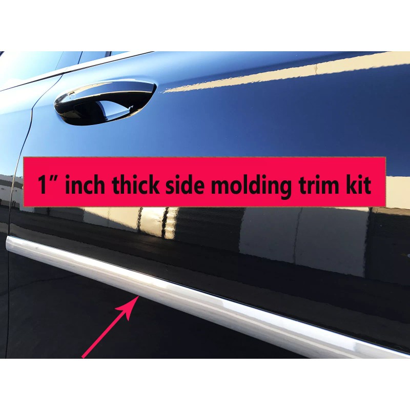 MyFrameAccessory Flexible Chrome Side Door Molding Rocker Panel Trim Kit