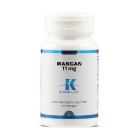 Klean Labs - Manganese 11mg - 90 Capsules - Vegan, No GMO, No Unwanted Additives - For Normal Energy Metabolism