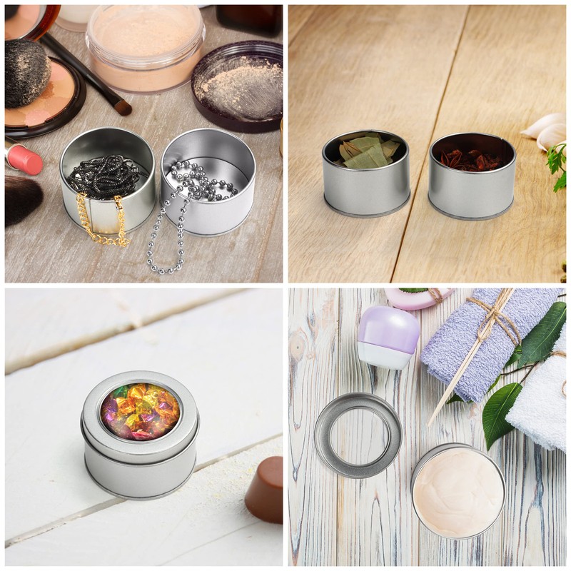 Small tin cans with lid, round metal cans with lid,