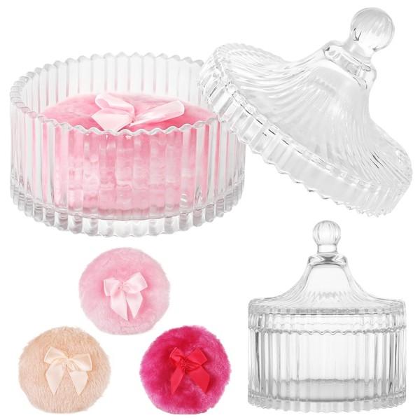 Body Powder Puff and Container Powder Container, Powder Container with