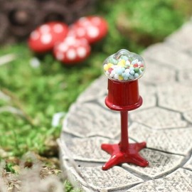 Factory Direct Craft Vintage Look Red Metal Classic Gumball Machine for Dollhouses, Craft Projec