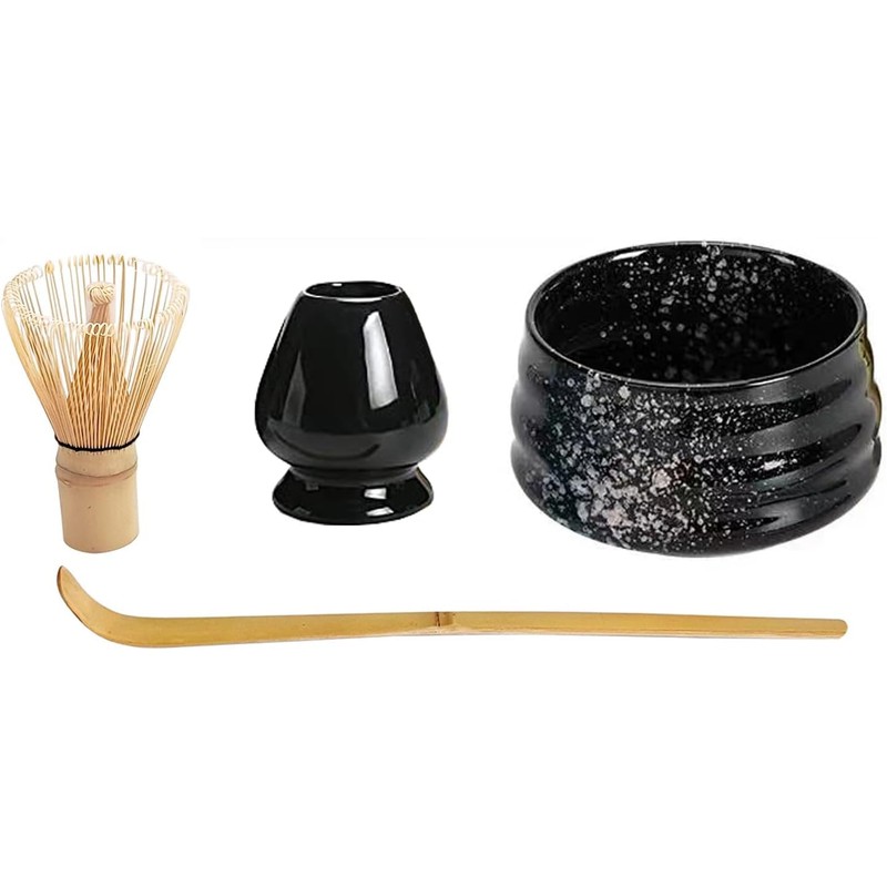 METOY Matcha Whisk Set, 4pcs Japanese Tea Set,Matcha Whisk,Traditional Scoop,
