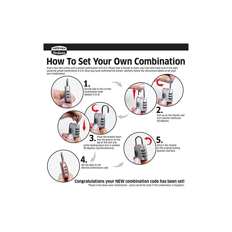 South Main Hardware Instant Search Alert TSA Accepted Combination Luggage