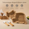 Bamboo Baby Plate Set with Suction - Dinosaur Divided Toddler