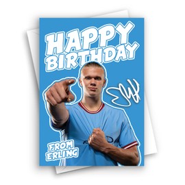 HWC Trading Haaland Birthday Card for Man City Football Fans and Supporters