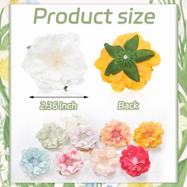 16 Pcs Faux Flowers Head Artificial Peony, Silk Flowers White Flower Heads for Crafting, 2.4 Inch Fake Peonies Flowers Heads for Floral Arrangements, Wedding Bouquets, Hat Clothing Accessories