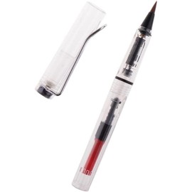 4 Pcs Fountain Ink Brush Pen Refillable,Flexible Brush Tip for lettering, calligraphy, illustration, art, sketching Chinese Japanese Sumi Calligraphy Painting Writing Signature - Clear Drawing Pens