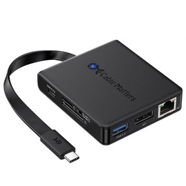 Cable Matters 8-in-1 USB C Hub DisplayPort 1.4, USB C Dock 8K@60Hz / 4K@240Hz DisplayPort, Gigabit Ethernet, USB 3.2 Port, SD Card Reader, with Two Mode Switch, Compatible with Thunderbolt 4
