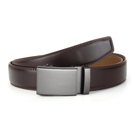 Nelbons Men's Belt Ratchet Automatic Belt for Men 35 mm 1 3/8 Inch Wide Leather Belt, B-dark brown
