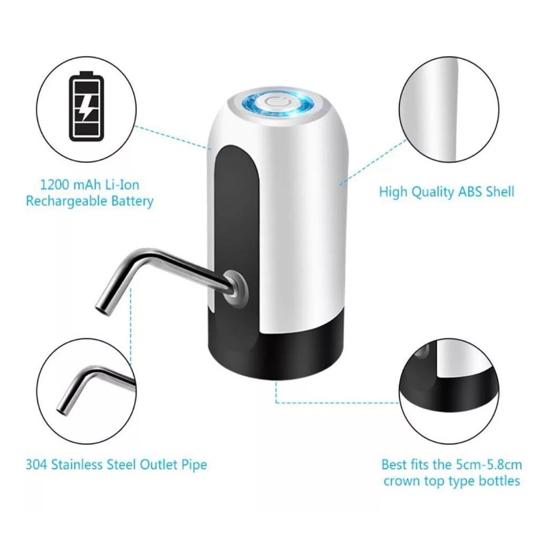 Mclassic 10 Dispensadores De Agua Eléctrico Recargable Usb Bomba Agua