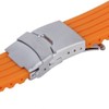Gleader Orange Rubber Watch Strap Band Deployment Buckle Waterproof 22mm