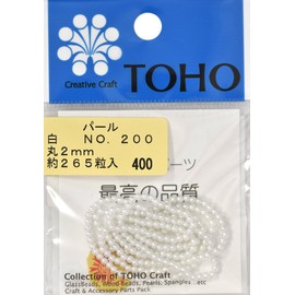TOHO 丸型パール 外径約2mm 白 約265ヶ入り No.200