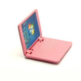 Gutshof miniaturen Scale 1:6 Miniature Computer Pink Dollhouse Decorative Laptop Metal