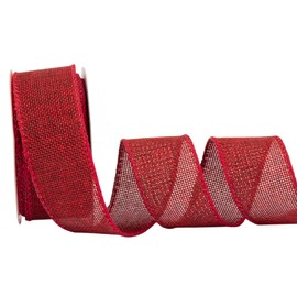 Zofrud Sherry Burlap Ribbon - 1.5 Inch x 10 Yards | Faux Jute Wired Ribbon for Wreaths, Christmas Decorations, Rustic Weddings, and Large Bow