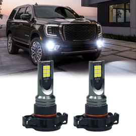 Fit For GMC Yukon XL (2015-2019) LED Fog Lights,5202/2504/12276/PS24W LED Fog Light Bulbs,6000K White 300% Super Bright, Plug-N-Play, IP68, Fog Light DRL Replacement Bulbs,Pack of 2