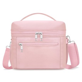 DALINDA Insulated Lunch Bags for Women Men,Reusable Lunch Box Adult Leak-proof Cooler Bag Lightweight Nylon Waterproof LunchBag for Work Travel Picnic (Pink)