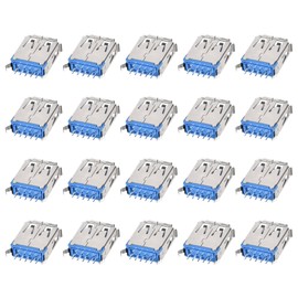 DMiotech 20pcs Micro USB 3.0 Type A Female Socket Connector 9 Pin Jack Sockets Adapter 180 Degree 1.5A 30V Jack Connector Set for Phone Soldering USB Repair Replacement Adapter