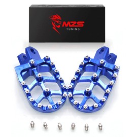MZS Dirt Bike Foot Pegs, CNC Motocross Footpeg MX Footrest Rest Pedal Blue Compatible with DRZ400 00-04 | DRZ400E DZR400S 00-07 | DRZ400SM 05-17 | RM125/RM250 91-02 | RMX 250 93-98 | KLX400R 03-04