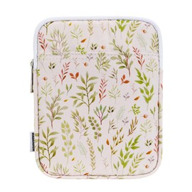 Dadanism 6-7 Inch Padded Sleeve for 7" Kindle Colorsoft Signature Edition and All-New Kindle Paperwhite, Protective Sleeve Pouch Bag Carrying Case for 6" K-indle/K-indle Oasis/Kobo E-Reader,Beige Leaf