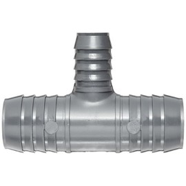 Barbed Tee, PVC, 1" Barb Size, Gray - 1 Each