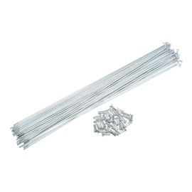 ACROPIX 36pcs 14G J Bend Bicycle Galvanized Spokes 300mm 11.81" Cycle Spokes with Brass Nipples Steel Spokes for Mountain Bike MTB Car Parts