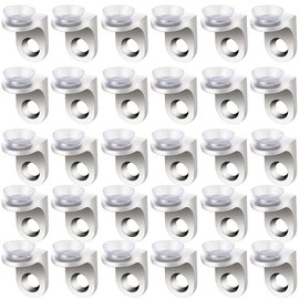30 Pcs Mounting Brace, Fixing Pegs Supports with Suction Cup, Glass Wood Shelf Bracket, Round Bracket Pins