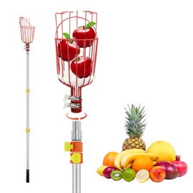 SAN LIKE Fruit Picker Pole with Basket 8FT Adjustable Higher Lightweight Fruit Grabber Tool with Extension Pole for Apple Avocado Lemon Peach Pear Mango and Other Fruit Tree Harvester