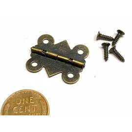 Butterfly 2 x Butterfly Bronze butt Hinge Jewelry Mini box Door Cabinet Tiny 24mm x 20 B24