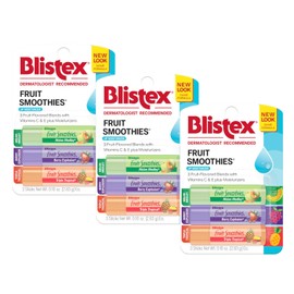 Blistex Batidos de frutas hidratantes labiales 3 barras 0.10 onzas cada paquete de 3