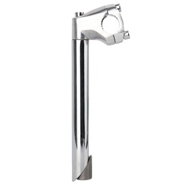 WEEROCK Bike Stem Diameter 22.2MM for Bike Fork, 25.4mm for Handlebar Barbore, Steel Gooseneck Shape 220mm/8.66 inch Length Bicycle Stem, Silvery