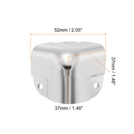 sourcing map 6 Pcs Decorative Box Corner Cover, 37mm Metal Edge Guard, Furniture Corner Edges Protector, Silver