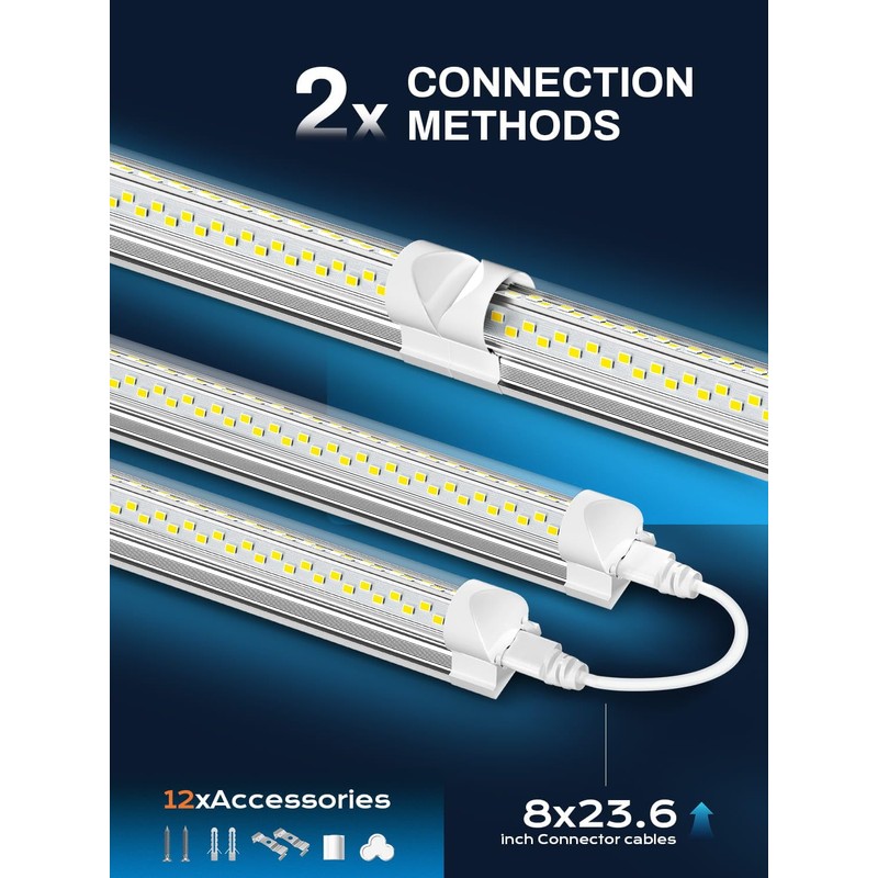 Super Bright 50W Led Shop Lights 4FT 10-Pack 5000K 7500LM