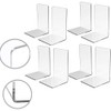 8 pcs Acrylic Bookends,Clear Acrylic Bookends for Shelves,Heavy Duty Book