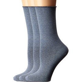 HUE Jean Socks 3-Pack Denim Heather One Size