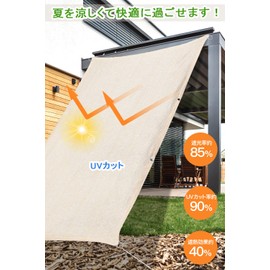 BESCUTLY Sun Shade Sunshade 78.7 x 98.4 inches (200 x 250 cm), Thermal Insulation, UV Protection, Cool Shade, Breathable, Blindfold Shade, Veranda, Sunshade Screen, High Density Polyethylene, Sunburn