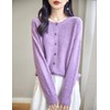 Chanyarn Women's Crew Neck 100% Merino Wool Cardigans 2024 Spring