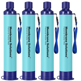 Membrane Solutions Portable Survival Water Filter Straw Purifier Camping Emergency Gear 4 Pack