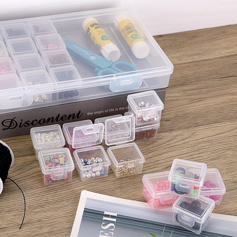 Sumnacon Transparent Bead Case Parts Storage Case with Lid, Independent,
