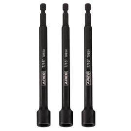 ARES 27010-3-Piece 7/16-Inch Magnetic Impact Nut Driver Bit Set - 6-Inch Length - Impact Grade Nut Setters with Industrial Strength Magnets