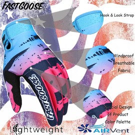 FASTGOOSE Motorcycle Gloves Drit Bike Gloves Motocross Gloves for Men Women,Breathable Lightweight Off-Road Gloves for ATV BMX MTB Racing (Fluorescent Blue, Large)