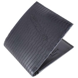 Ted Baker Mens Nest Laser Etched Leather Bifold Wallet in Navy Blue